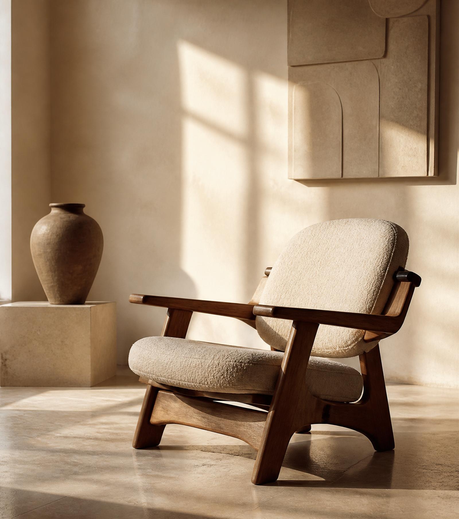An atelier interior with sculptural furniture